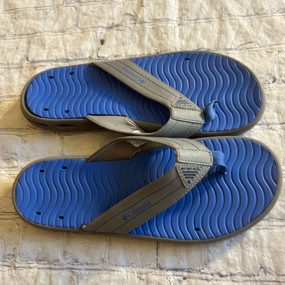COLUMBIA FISH FLIP PFG 11 MODEL MENS BLUE/GREY SIZE USA 9 BEACH POOL READY